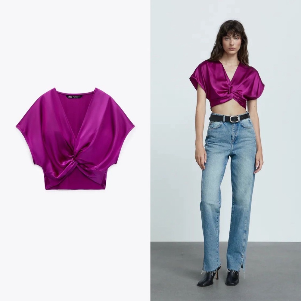 Zara Fuchsia Knot Blouse​